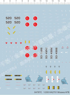 1/200 HA2701 F-2A Misawa AFB 飞机 战斗机模型水贴 64787C