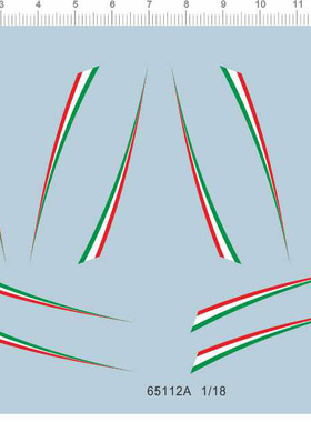 1/18 威利 帕加尼花雅 拉花套花模型车水贴纸红绿白 65112-A1917