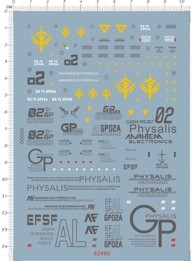 RX-78 GP02A gd水转印贴纸 62490-7006 MG 1/100