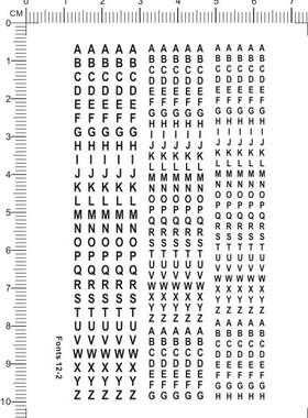 fonts 12-2 Arial Narrow 英文字母水贴纸 黑