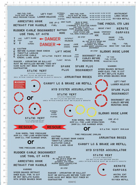 飞机模型 大比例 F9F 黑豹(战斗机)通用标志.专用水贴 63441C