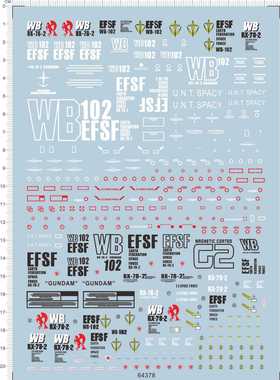 1/60 RX-78-2  GD水贴纸模 water decal 64378 PG