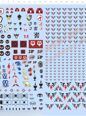 毒蝎子WHM战团死亡守望饿狼太阳星星月亮火焰水贴纸 63876H