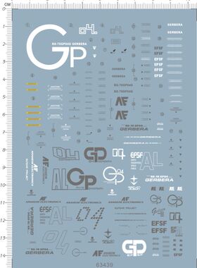 63439 MG RX-78 GP04G GP04试作4号机gd水贴纸 10*14