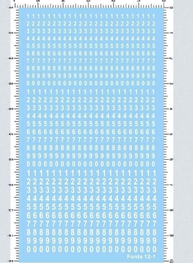 军事模型 font12-1 Arial Narrow 阿拉伯数字 水转印贴纸 6*10cm