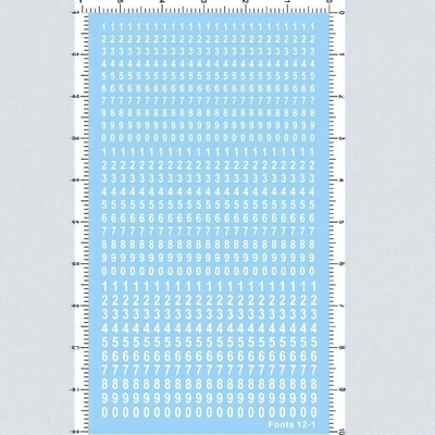 军事模型 font12-1 Arial Narrow 阿拉伯数字 水转印贴纸 6*10cm