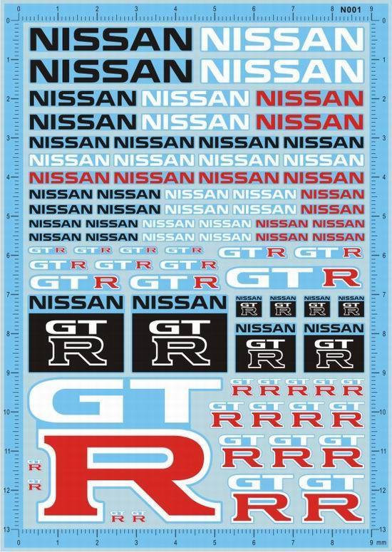 日本车 N GT R gtr 各种比例模型车水贴纸 N001-A215 10*14