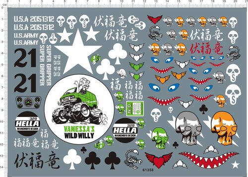 1/10 wild willy customize 星际机枪兵骷髅头鲨鱼嘴 61358 14*21
