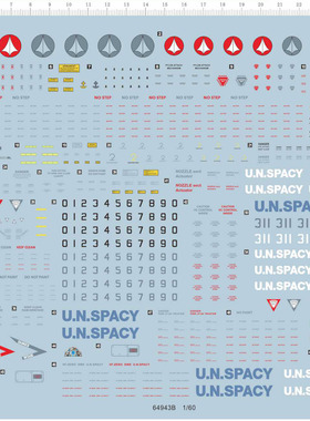 1/144 1/100 1/60 macross 超时空要塞0系水贴纸 64943B 21*29