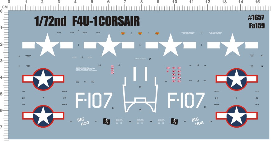 1/72 F4U-1 corsair二战飞机战机模型水贴 61899