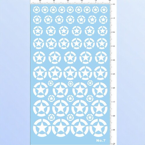 美国美军坦克标志 模型用水贴纸 no.7 7-114 6*10 7USA