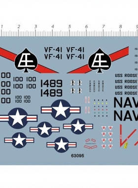 63095 F4 VF41 VF-41 U.S AIR FORCE USAF 美国战机水贴纸 7*10