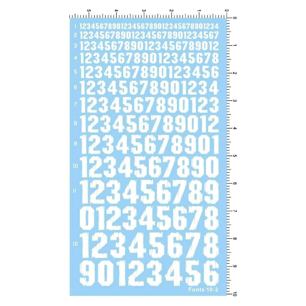 军事模型 数字编号(阿拉伯数字)通用标志.专用水贴【Fonts 10-2】