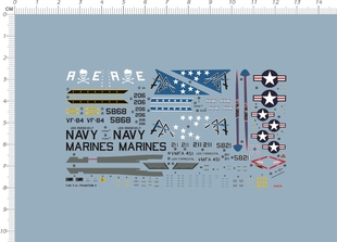 1/144 F-4J Phantom II 美军鬼怪战斗机模型水贴纸 62839-7211