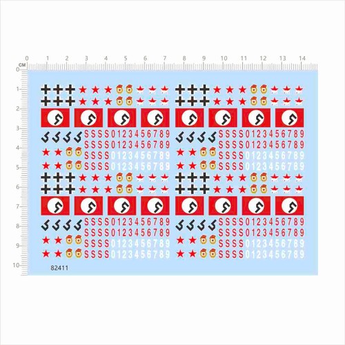 82411 1/72比例苏联tank模型德国十字 水转印贴纸