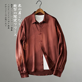 总裁轻奢风2025新醋酸休闲舒适衬衫藏青D203-98006P195，男装衬衫，电商D203(原钱塘6011)