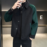 店主风羊毛呢外套双面呢夹克秋冬韩版大衣D203-68053P335控599，男装夹克，电商D203(原钱塘6011)