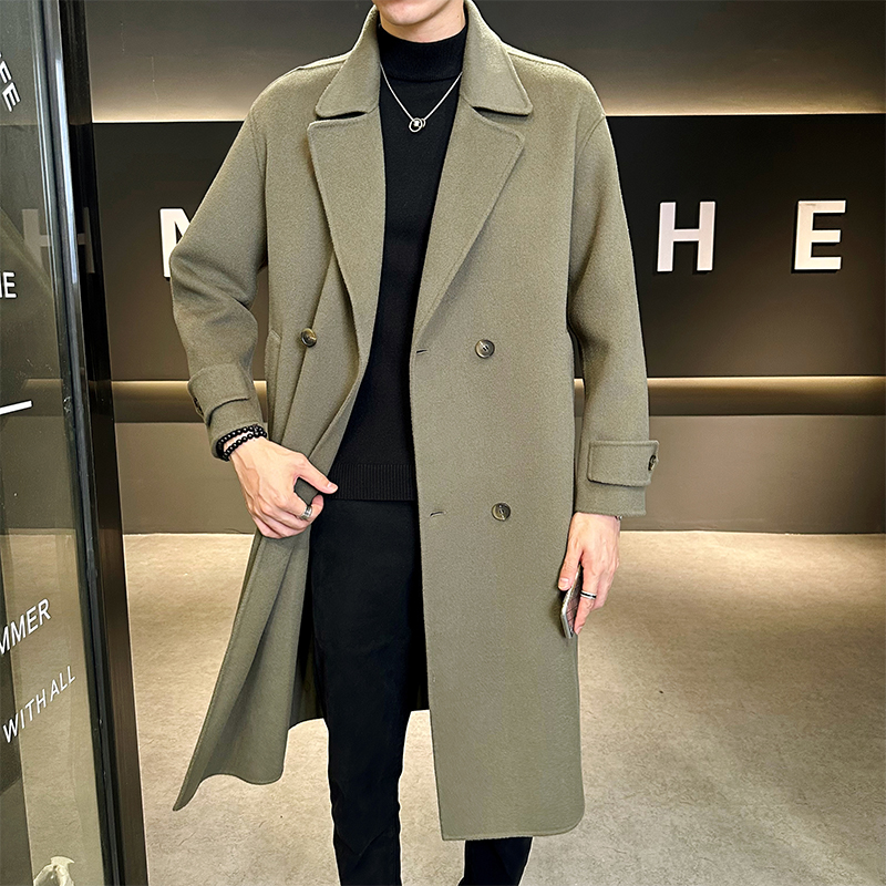 店主风毛呢大衣英伦风衣西服领过膝加厚羊毛外套8137P485控788，男装西服，电商D203(原钱塘6011)