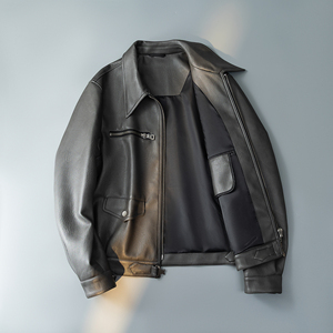 秋季新款男士短款皮衣外套时尚百搭休闲机车服d203-9182-p325图片