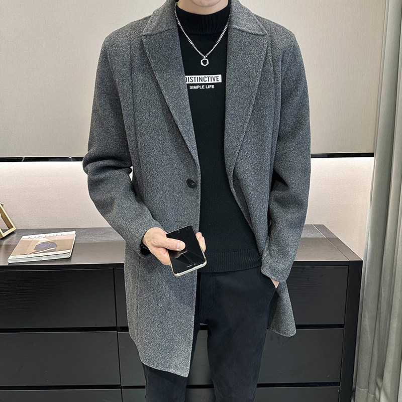 店主风男商务西装款外套毛呢英伦风衣大衣D203-2034P430控699，男装西服套装，电商D203(原钱塘6011)