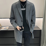 店主风男商务西装款外套毛呢英伦风衣大衣D203-2034P430控699，男装西服套装，电商D203(原钱塘6011)