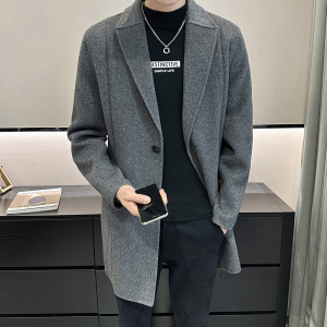 店主风 男商务西装款外套毛呢英伦风衣大衣D203-2034P430控699图片