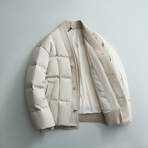日常外穿羽绒服假两件毛线拼接三色外套QT6016-25118P400控699图片