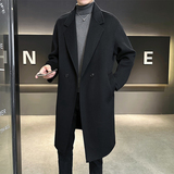 店主风中长韩版呢子大衣简约毛呢风衣外套D203-546P555控798，男装风衣，电商D203(原钱塘6011)
