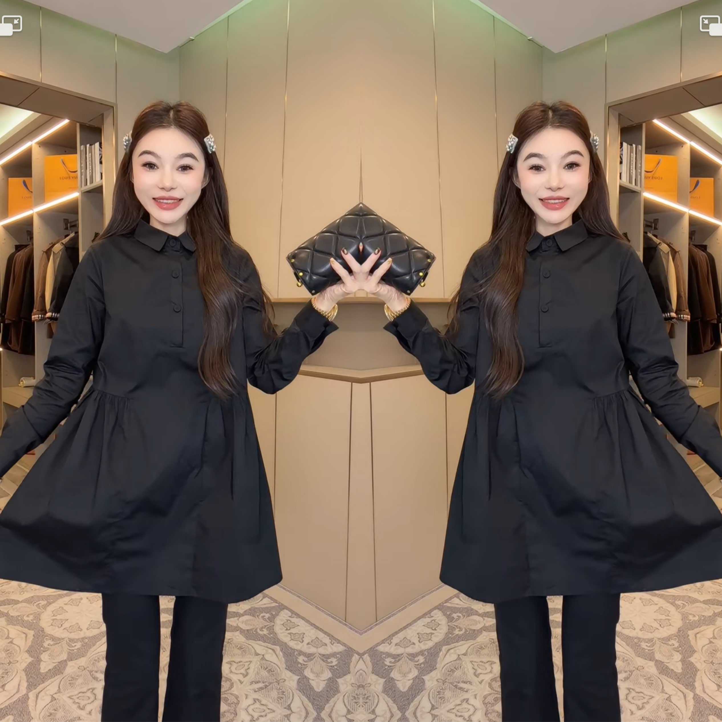 法式宽松欧货洋气减龄女士衬衫裙
