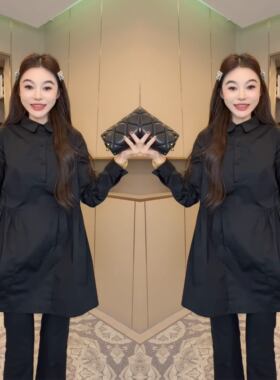 法式宽松欧货洋气减龄女士衬衫裙