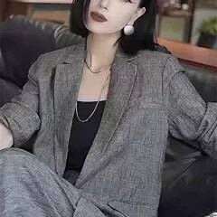 轻薄简约时尚西服高级阔腿裤