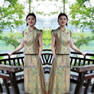 优雅韵味提花显瘦两件套上衣裙子