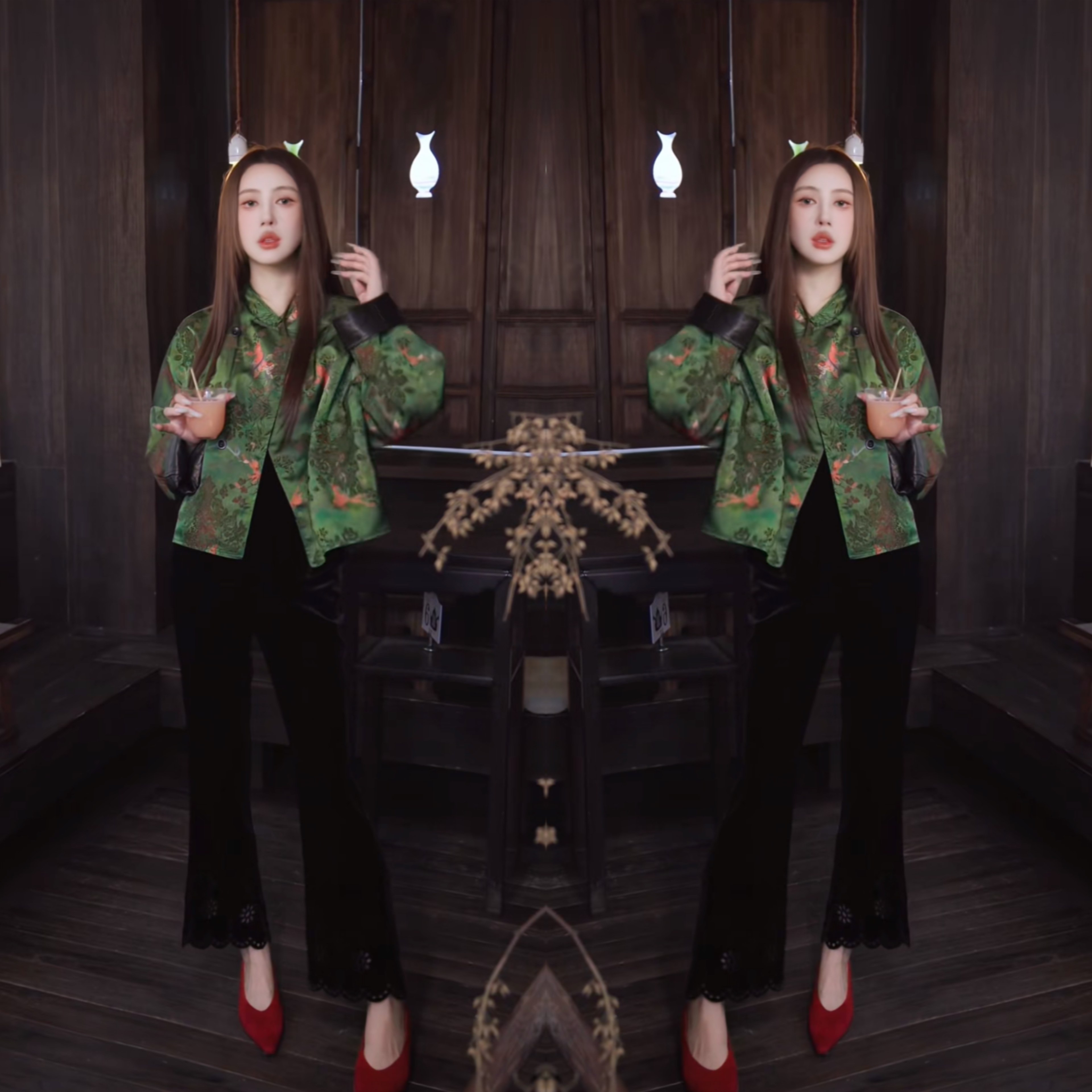 国潮风韵味气质刺绣工艺复古典雅两面穿百搭外套搭配黑色显瘦长裤,女装/女士精品,上衣,淘宝优惠券,粉丝福利购,淘宝优惠卷