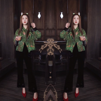 百搭外套搭配黑色显瘦长裤