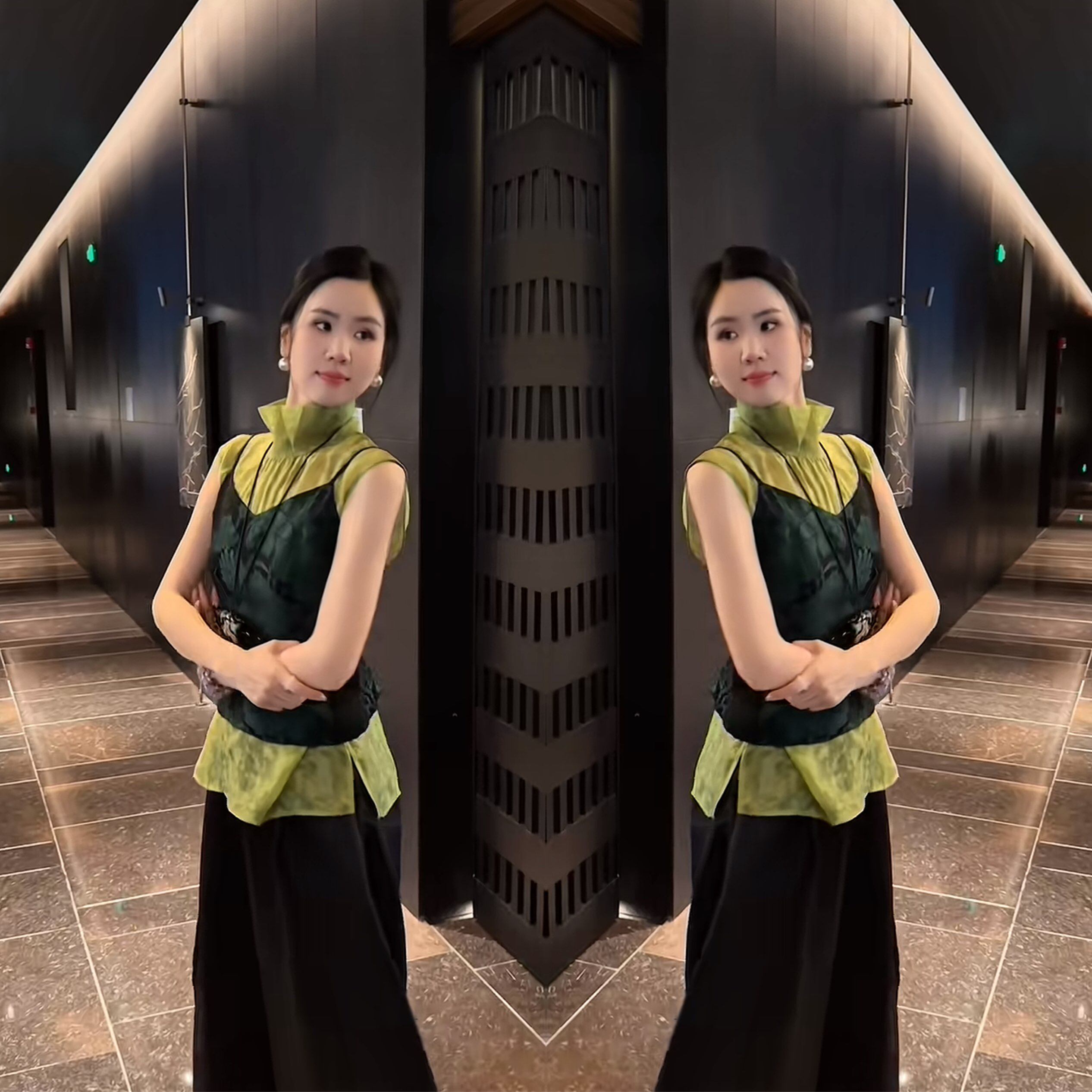女装复古上衣两件套搭配裤子穿搭