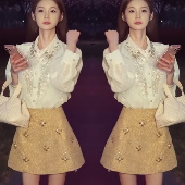 炸街白色公主范重工镶嵌设计感衬衫 爆款 上衣 2026春季 韩系潮流女装