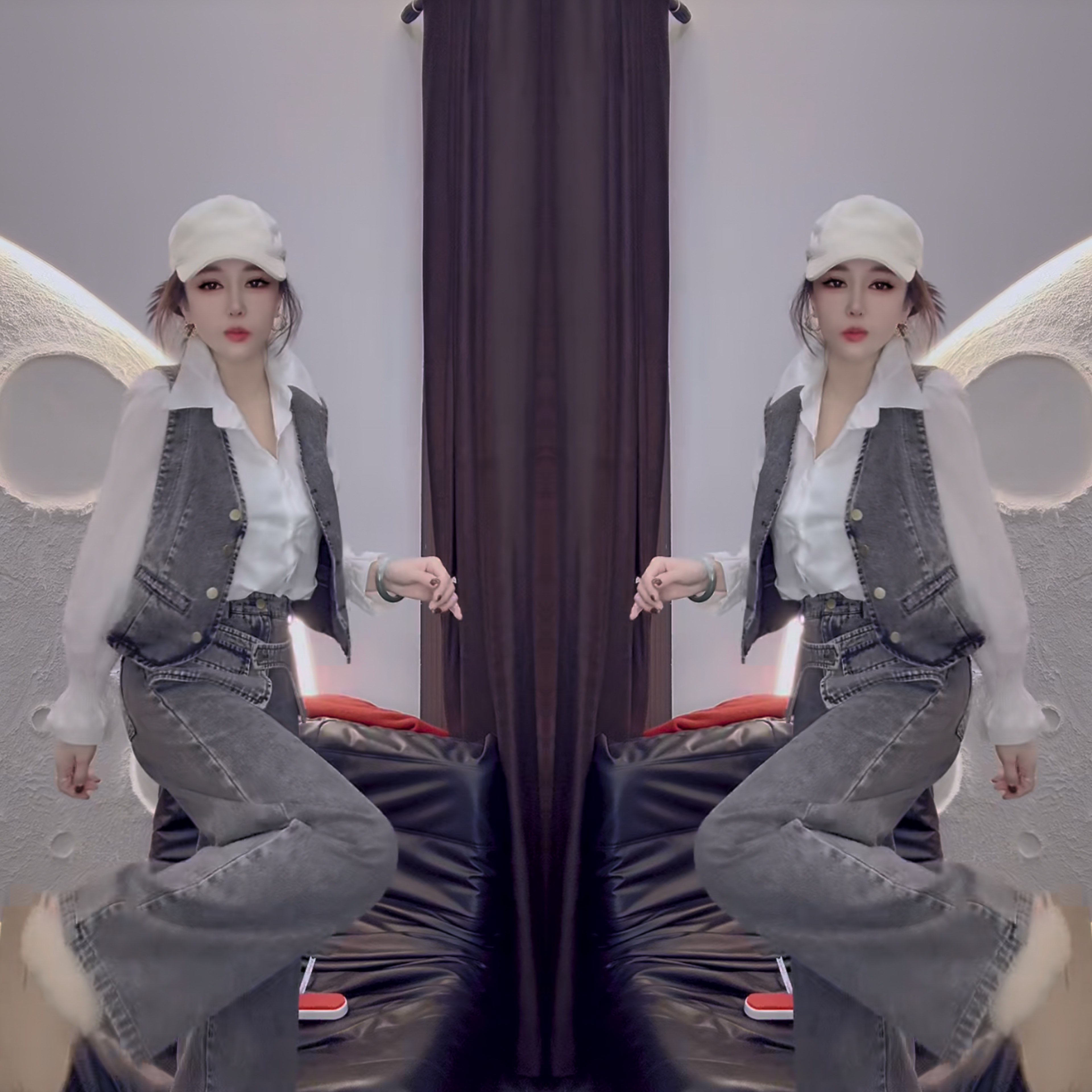 2026轻奢职业网红爆款牛仔开衫蝴蝶结设计感白色翻领打底垂感长裤,女装/女士精品,上衣,淘宝优惠券,粉丝福利购,淘宝优惠卷