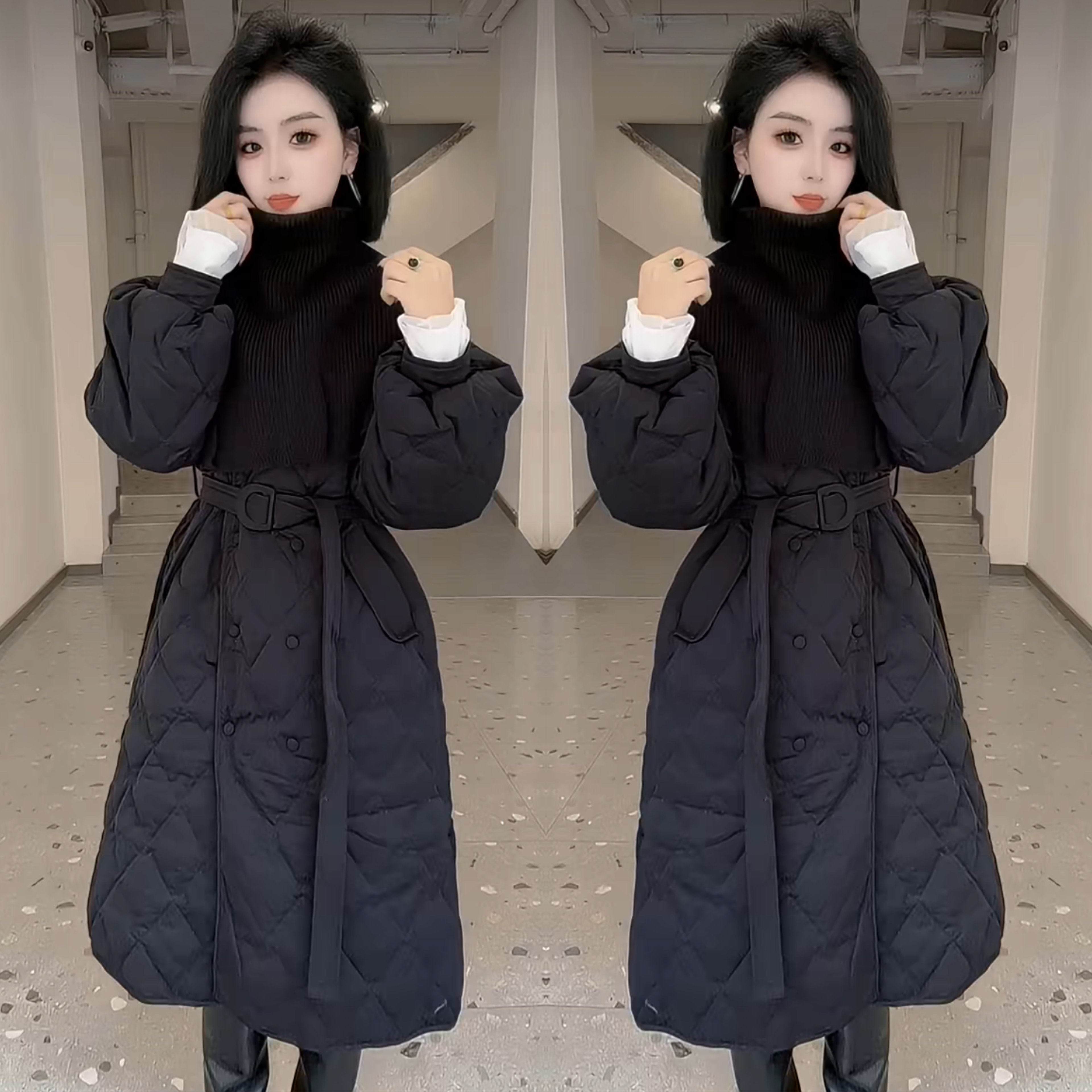 轻奢2025显瘦遮肉棉服洋气减龄