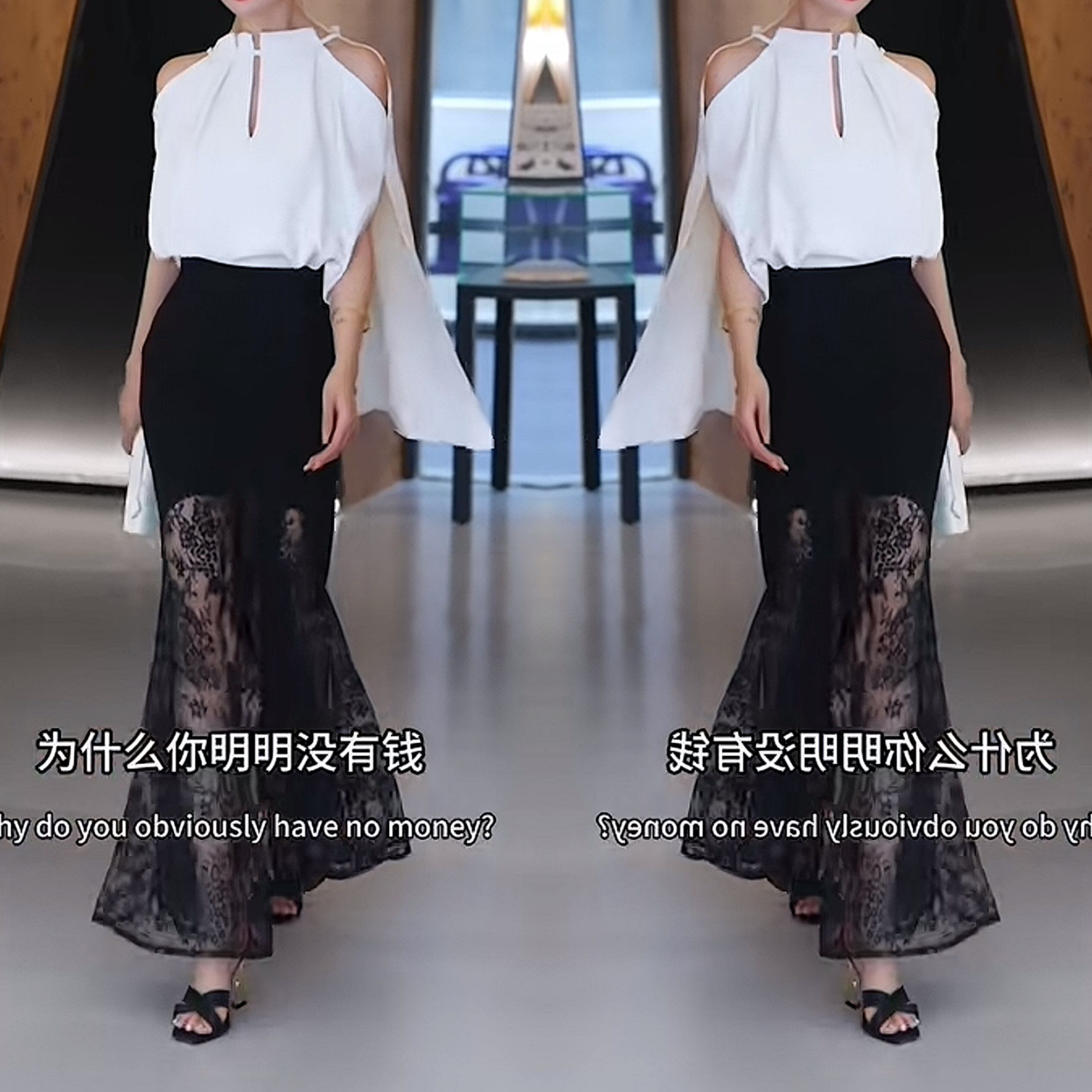 斗篷式设计感韩版上衣蕾丝裙子