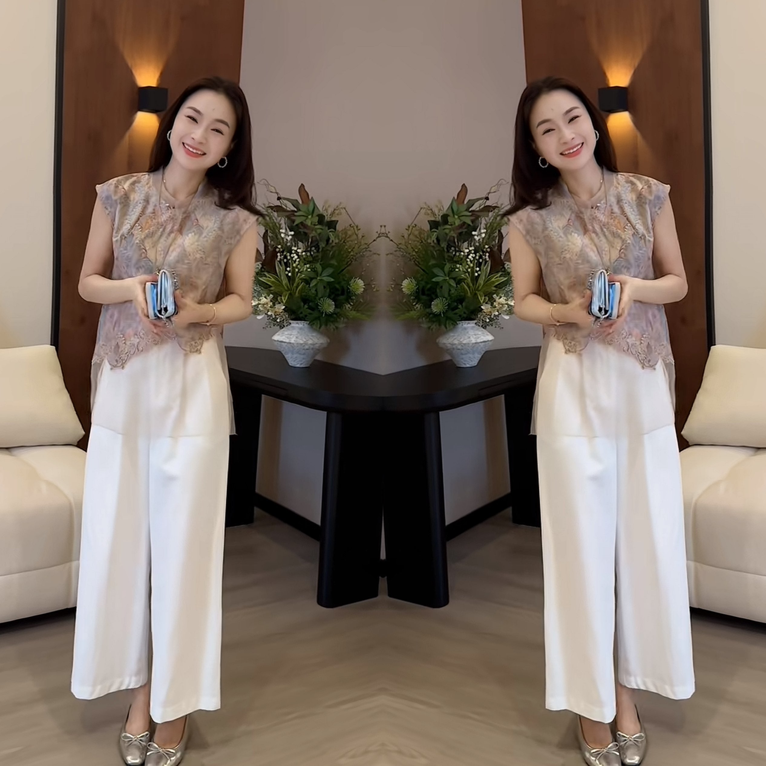 复古优雅高端大气女士网纱边小衫