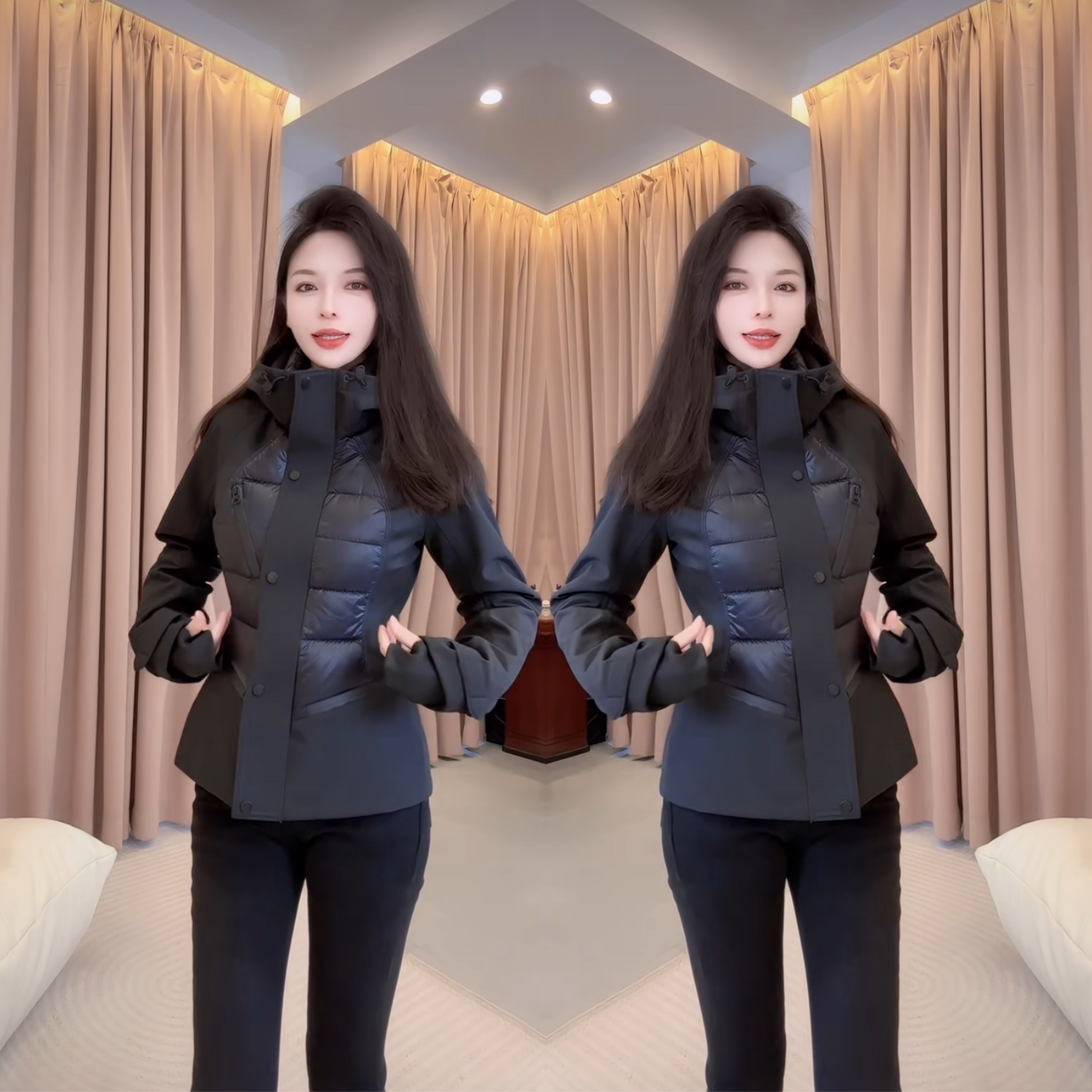 洋气简约棉服外套网红女装通勤