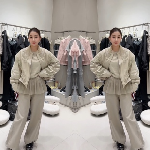 女装 打底垂感直筒裤 韩系潮流勾花披肩洋气外套修身 松弛感2026春季