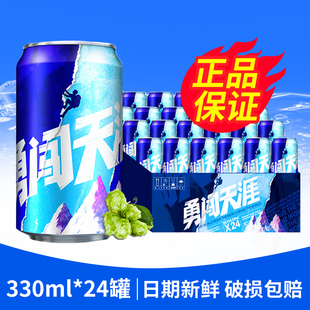 雪花啤酒经典勇闯天涯330ml*24听整箱特批价罐装啤酒麦汁浓度8度