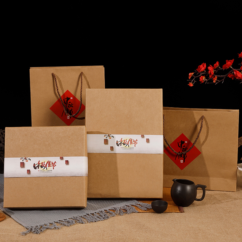 广凡礼盒牛皮纸月饼盒定制