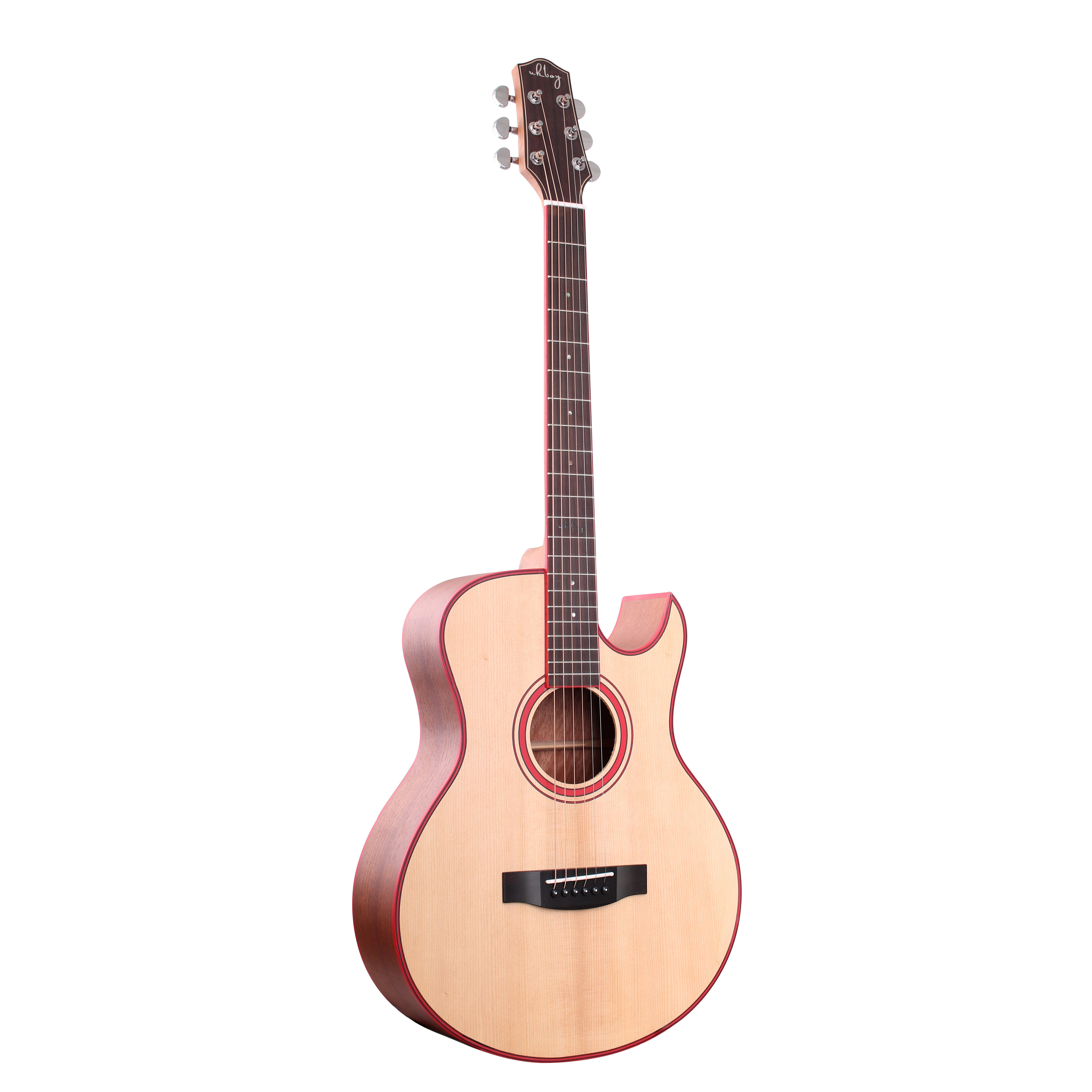 正品ukboy云杉木单板39寸民谣木吉他圆角哑光面单学生初学乐器pn