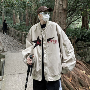 CAT卡特飞行员夹克男款春秋美式复古休闲工装棒球服外套宽松痞帅