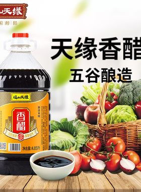 天缘香醋4.85L 陕西特产岐山红醋臊子面饺子凉拌纯粮食家用大桶装