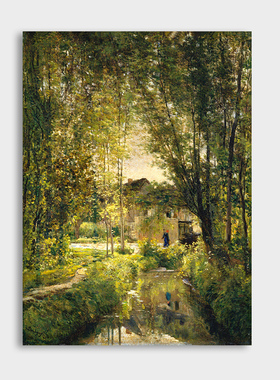 油画布微喷画芯大都会博物馆杜比尼名画高清修复装饰画不含画框