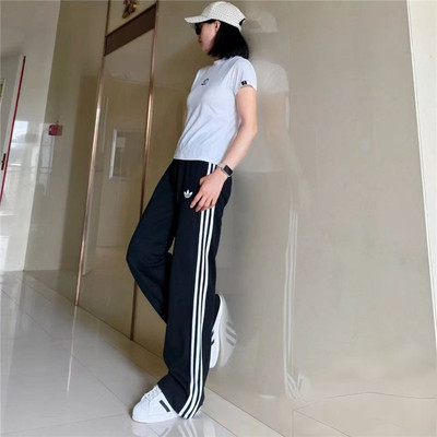 品牌折扣丨秋冬裤子女休闲宽松阔腿加绒加厚长裤高腰运动直筒卫裤