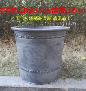 特大号老式手工土陶花盆阳台室内盆栽陶瓷透气泥瓦盆庭院种树大盆